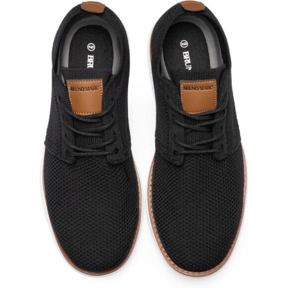 🆕Bruno Marc Men Black Knit Flex Mesh Oxfords Lace-Up Lightweight Casual Sneaker - Picture 6 of 11